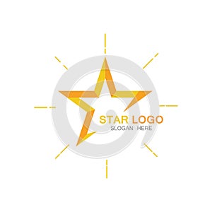 Gold Star Logo Vector in elegant Style with Black BackgroundGold Star Logo Vector in elegant Style with Black Background.