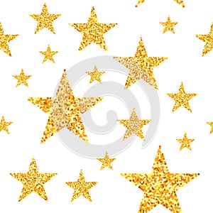 Gold star seamless pattern