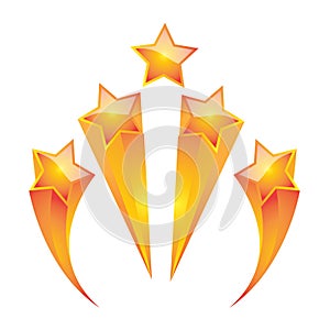 Gold star set vector illustrator