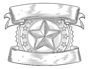 Gold Star Shiny Medal Symbol Award Badge Icon