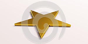 Gold Star Symbol. 3D Render Illustration