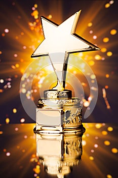 Gold star trophy
