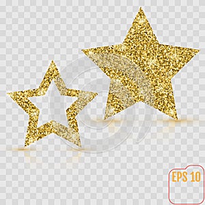 Gold star vector banner. Gold glitter. Template , card, vip, exclusive, certificate, gift luxury privilege voucher store present