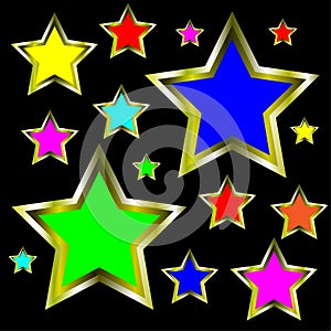 Gold Stars Abstract Background Illustration