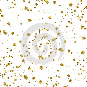 Gold Stars Faux Foil Metallic Star White Background