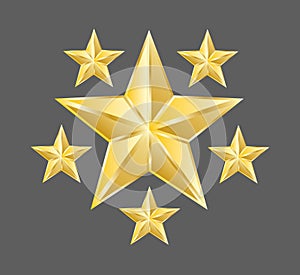 Gold stars vector, star vector, rating