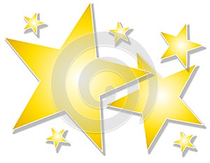 Gold Stars on White Background