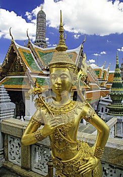 Gold statue at the royal palace in bangkok,thailand