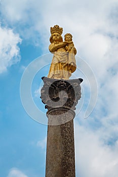 Gold Statue of Virgin Mary - Svata Hora , Pribram