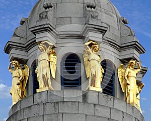 Gold statues