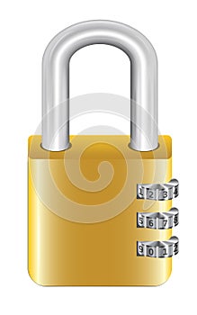 Gold steel master key lock with padlock