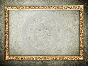 Gold stone frame background