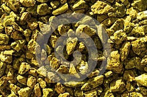 Gold stones gravel texture macro