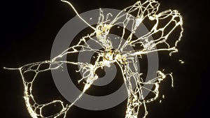 Gold stream super Slow motion 1000 FPS 3d