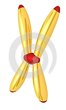 Gold stylized chromosome pair