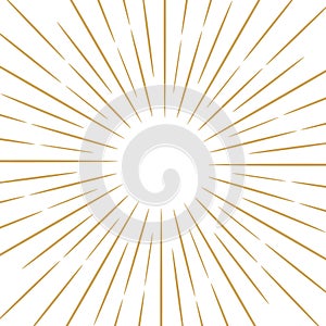 Gold sunburst vector background, sunray design