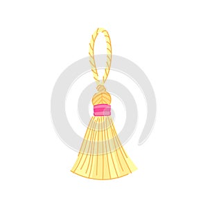 gold tassel rope cartoon vector illustration