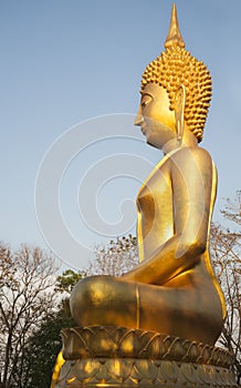 Gold temple statues and artwork buddhist culture