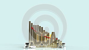 The gold text dca or dollar cost average for business content 3d rendering