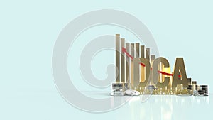 The gold text dca or dollar cost average for business content 3d rendering