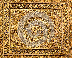 Gold texture flower antique thai traditional over 200 years