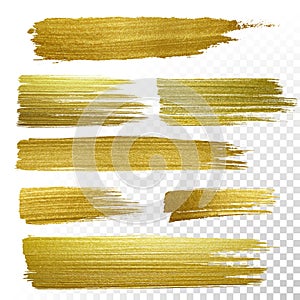 Gold textured paint strokes