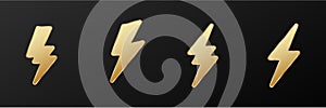 Gold thunder bolt Vector Logo Thunder Energy Flash Bolt Icon