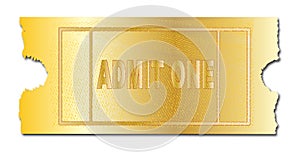 Gold Ticket Admit One