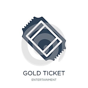 gold ticket icon in trendy design style. gold ticket icon isolated on white background. gold ticket vector icon simple and modern