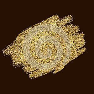 Gold tinsel abstract paint strokes