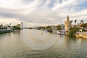 Gold Tower in Seville, Andalusia, Spain.