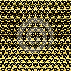 Gold triangle shapes seamless pattern