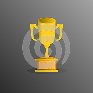 Gold trophy award for the winner in the race