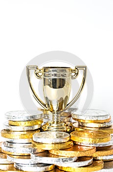 Gold trophy and cash prize