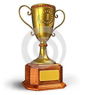 Gold trophy cup