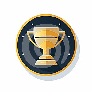 a gold trophy cup icon on a white background