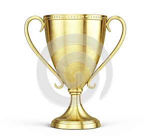 Gold trophy cup isolated on a white background