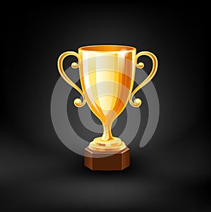 Gold Trophy Cup. Vector
