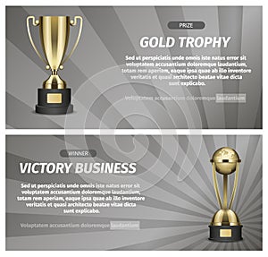 Gold Trophy for Victory Business Illustration