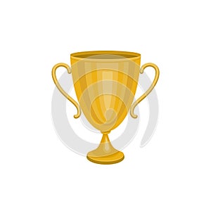 Gold trophy winner cup. Winner Icon isolated on white background.