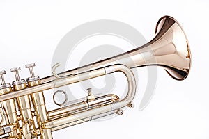 Gold Trumpet Isolated On White