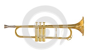 Gold Trumpet Isolated