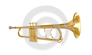 Gold Trumpet Isolated