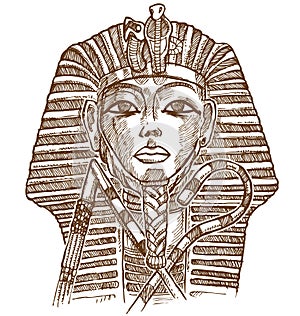 Gold tutankhamon mask photo