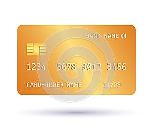 Gold unlimited credit card vector illustration isolated