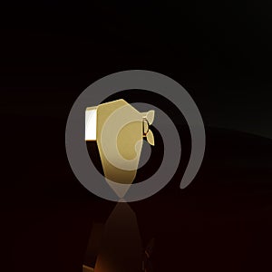 Gold Vandal icon isolated on brown background. Minimalism concept. 3d illustration 3D render