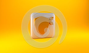 Gold Vandal icon isolated on yellow background. Silver square button. 3D render illustration