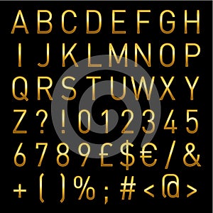 Gold Vector Alphabet Light Letters And Numbers instant Download