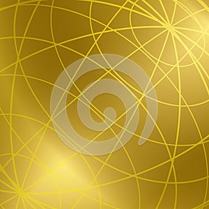 Gold vector background with shiny meridian lines