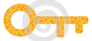 Gold Vector Key Mosaic Icon